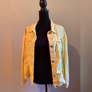 Chicos yellow linen jacket